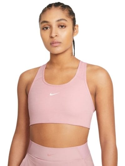 Fitness Mania - Nike Swoosh Womens Sports Bra - Pink Glaze/White
