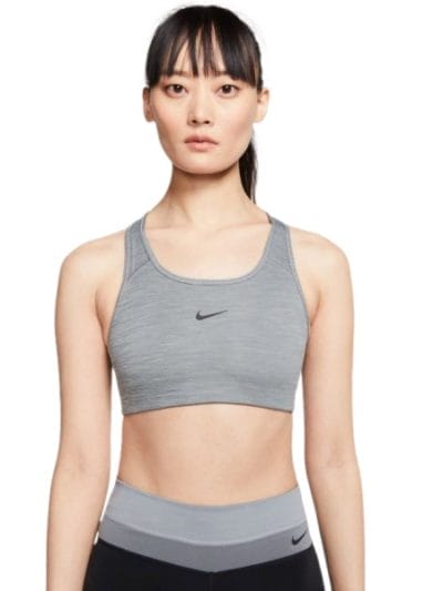 Fitness Mania - Nike Swoosh Womens Sports Bra - Smoke Grey/Black