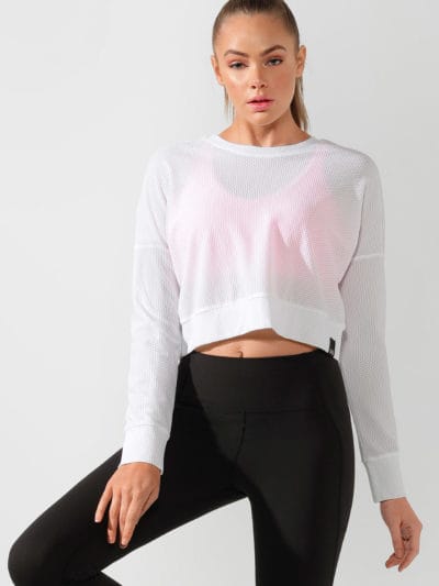 Fitness Mania - Action Mesh Cropped Active Top