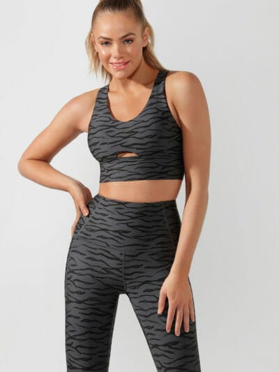 Fitness Mania - Zebra Long Line Sports Bra