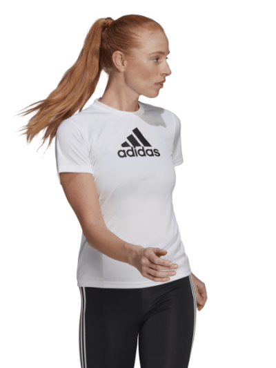 Fitness Mania - Adidas Designed 2 Move Logo Womens Training T-Shirt - White/Black