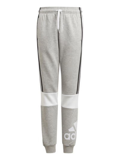 Fitness Mania - Adidas Essentials Colourblock Kids Trackpants - Medium Grey Heather/White