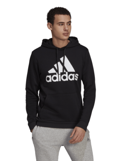 Fitness Mania - Adidas Essentials Fleece Logo Mens Hoodie - Black/White