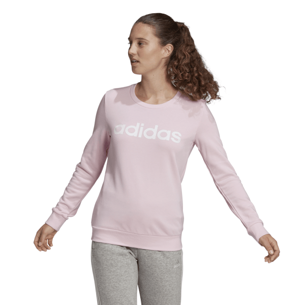 Fitness Mania - Adidas Essentials Logo Womens Sweatshirt - Pink/White