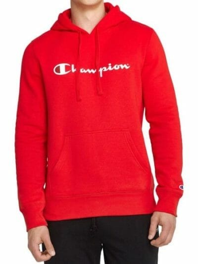 Fitness Mania - Champion Script Mens Hoodie - Vermillion Red