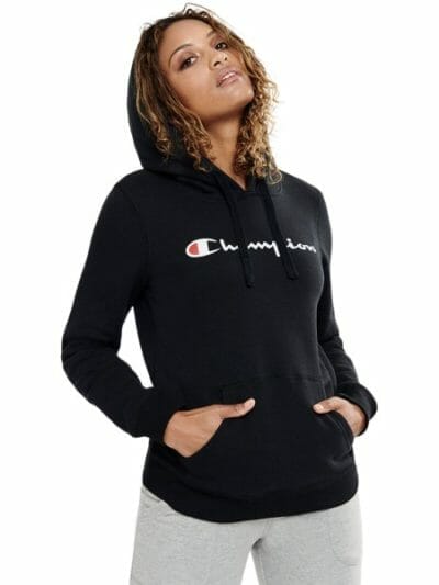 Fitness Mania - Champion Script Womens Hoodie - Black