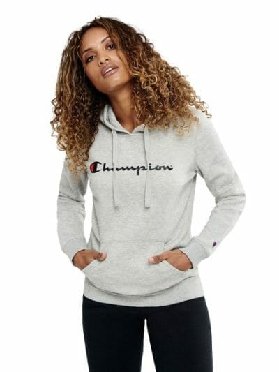 Fitness Mania - Champion Script Womens Hoodie - Oxford Heather