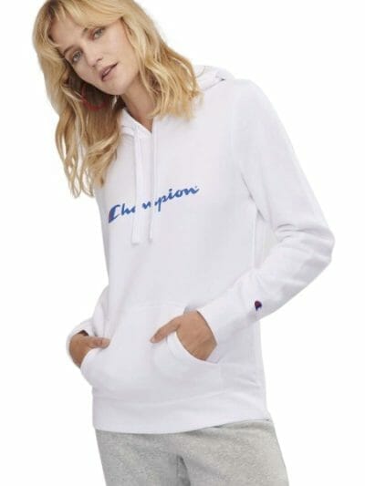 Fitness Mania - Champion Script Womens Hoodie - White