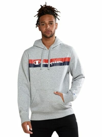 Fitness Mania - Champion Sporty Graphic Tape Mens Hoodie - Oxford Heather