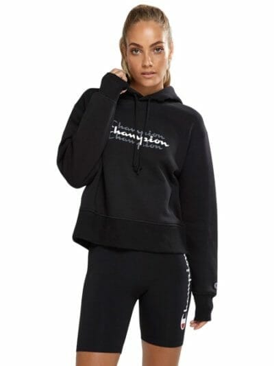 Fitness Mania - Champion Sporty Womens Hoodie - Black