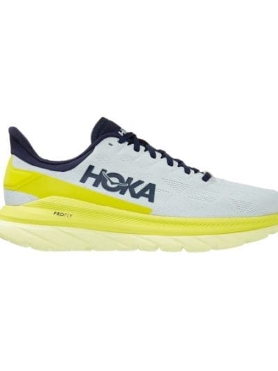 Fitness Mania - Hoka One One Mach 4 - Mens Running Shoes - Blue Flower/Citrus