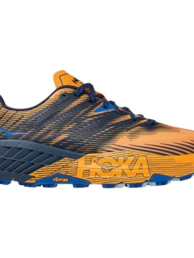 Fitness Mania - Hoka One One Speedgoat 4 - Mens Trail Running Shoes - Saffron/Black Iris