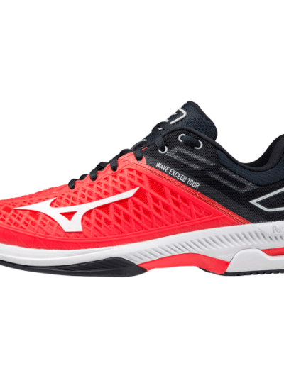 Fitness Mania - Mizuno Wave Exceed Tour 4 - Mens Tennis Shoes - Ignition Red/White