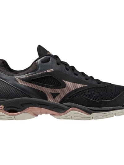 Fitness Mania - Mizuno Wave Phantom 2 - Womens Netball Shoes + FREE Mizuno Sports Pack - Black/Rose Gold