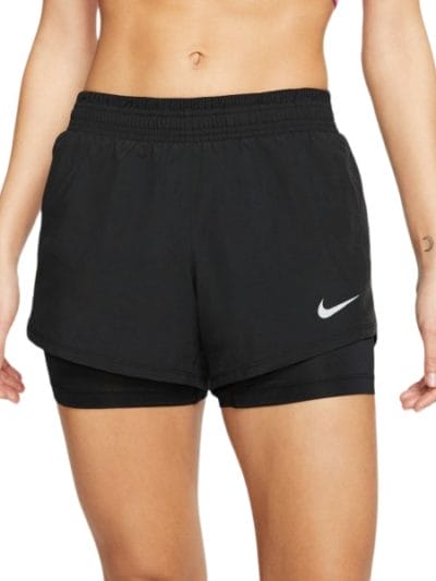 Fitness Mania - Nike 2-In-1 Womens Running Shorts - Black/Wolf Grey