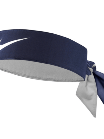 Fitness Mania - Nike Dri-Fit Tennis Official On Court Tie-up Headband - Mid Navy/White
