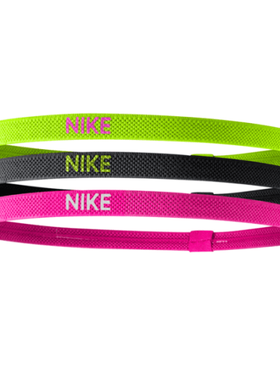 Fitness Mania - Nike Elastic Sports Headbands - 3 Pack - Volt/Black/Hyper Pink