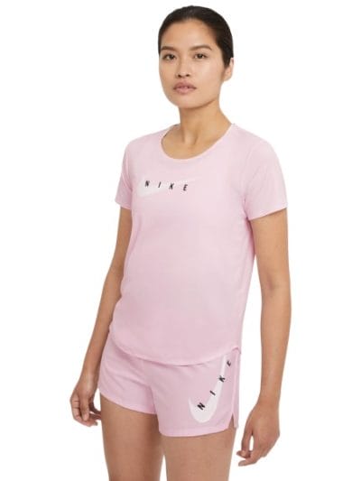 Fitness Mania - Nike Swoosh Run Womens Running T-Shirt - Pink Foam/Reflective Silver