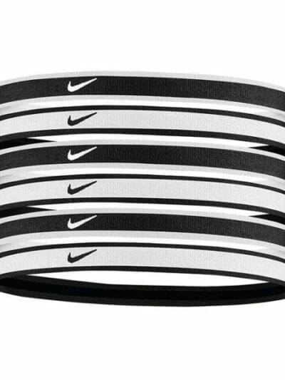 Fitness Mania - Nike Tipped Swoosh Sport Headbands - 6 Pack - White/Black