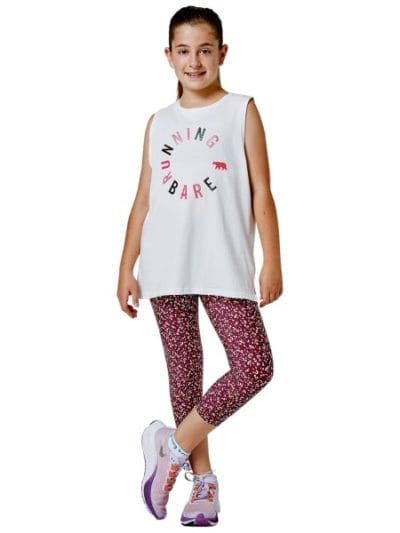 Fitness Mania - Running Bare Bare Fit Kids Girls 3/4 Running Tights - Mad Claret