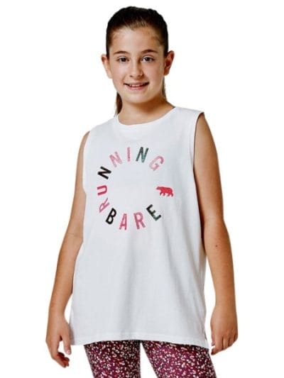Fitness Mania - Running Bare Easy Rider Kids Girls Tank Top - Ivory