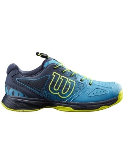 Fitness Mania - Wilson Kaos QL Kids Tennis Shoes - Barrier Reef/Navy Blazer/Lime Popsicle