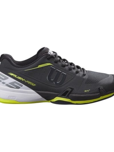 Fitness Mania - Wilson Rush Pro 2.5 AC Mens Tennis Shoes - Black/White/Lime Popsicle