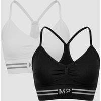 Fitness Mania - MP Women's Essentials Seamless Bralette (2 Pack) - Black/White - L