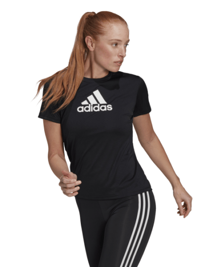 Fitness Mania - Adidas Designed 2 Move Logo Womens Training T-Shirt - Black/White