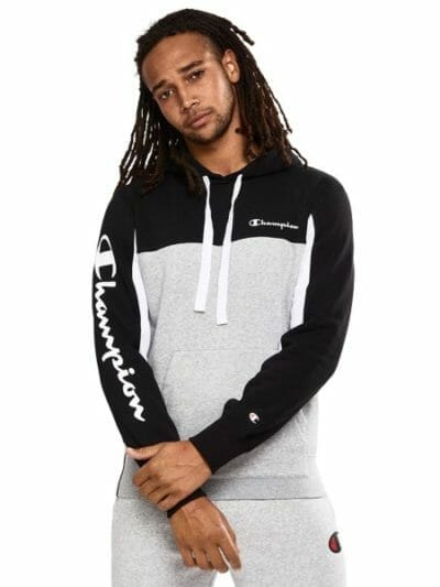 Fitness Mania - Champion Colourblock Mens Hoodie - Black/Oxford