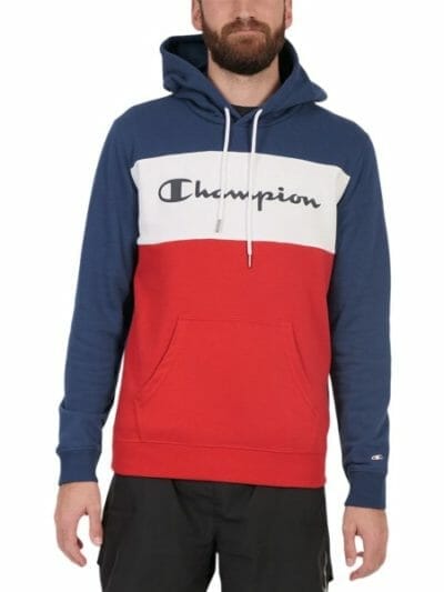 Fitness Mania - Champion Euro Rochester Colourblock Mens Hoodie - Blue/Red