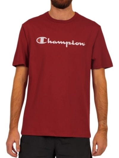 Fitness Mania - Champion Script Mens Short Sleeve T-Shirt - Maroon