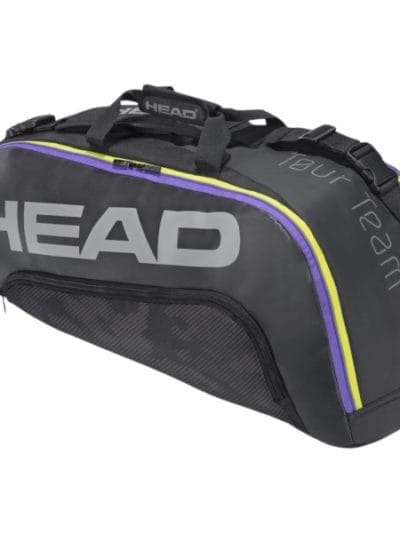 Fitness Mania - Head Tour Team 6R Combi Tennis Racquet Bag - Black/Purple/Yellow