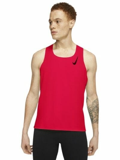 Fitness Mania - Nike AeroSwift Mens Running Singlet - Bright Crimson/Black