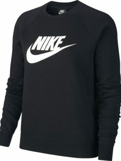 Fitness Mania - Nike Sportswear Essential Fleece Crew Womens Sweatshirt - Black/White
