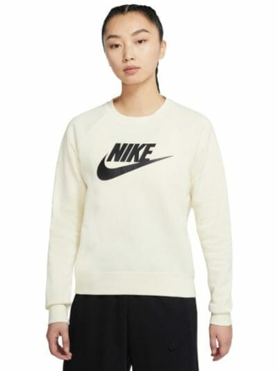 Fitness Mania - Nike Sportswear Essential Fleece Crew Womens Sweatshirt - Coconut Milk/Black