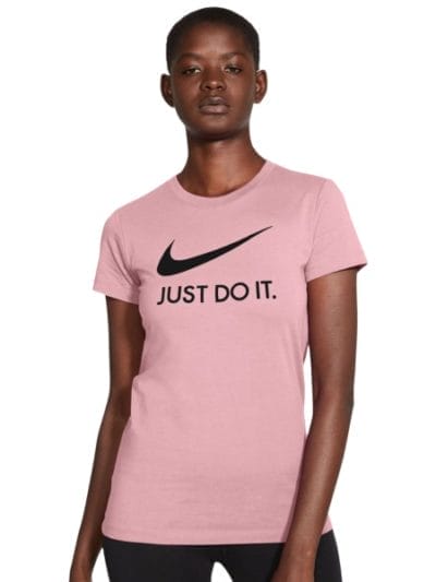Fitness Mania - Nike Sportswear Just Do It Womens T-Shirt - Pink Glaze/Black