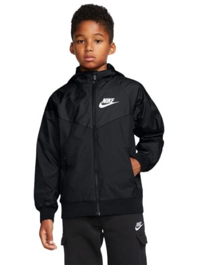 Fitness Mania - Nike Sportswear Windrunner Kids Running Jacket - Black/White