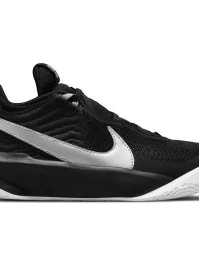 Fitness Mania - Nike Team Hustle D 10 GS - Kids Basketball Shoes - Black/Metallic Silver/Volt/White