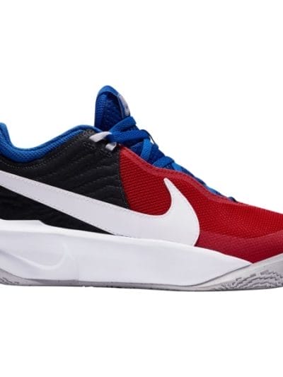 Fitness Mania - Nike Team Hustle D 10 GS - Kids Basketball Shoes - Off Noir/White/University Red/Game Royal