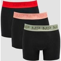 Fitness Mania - MP Men's Coloured Waistband Boxers (3 Pack) Black - M