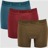 Fitness Mania - MP Men's Essential Boxers (3 Pack) Oxblood/Sea Blue/Dark Olive - L