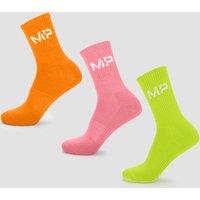 Fitness Mania - MP Men's Neon Brights Crew Socks (3 Pack) Orange/Lime/Rose