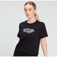 Fitness Mania - MP Women's Chalk Graphic Crop T-shirt - Black - L