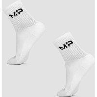 Fitness Mania - MP Women's Core Crew Socks (2 Pack) White  - UK 3-6