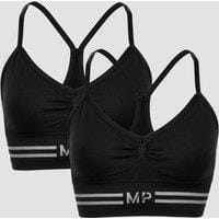 Fitness Mania - MP Women's Essentials Seamless Bralette (2 Pack) - Black/Black - L