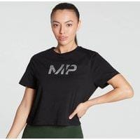 Fitness Mania - MP Women's Gradient Line Graphic Crop T-shirt- Black