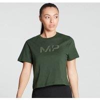 Fitness Mania - MP Women's Gradient Line Graphic Crop T-shirt- Dark Green - L