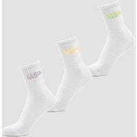 Fitness Mania - MP Women's Neon MP Logo Crew Socks (3 Pack) Butterfly/Banana/Lavender  - UK 3-6