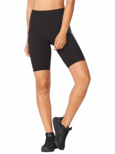 Fitness Mania - 2XU Form Lineup Hi-Rise Womens Compression Bike Shorts - Black/Black